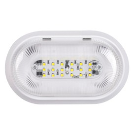 MAKERZ 0 68 280 Lumen RV Porch Light with Aluminum Plate - 10-24 Volt DC, White