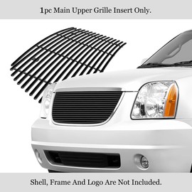 APS Compatible with GMC Yukon & XL 2007-2014 Main Upper Stainless Steel Black 8x6 Horizontal Billet Front Grill Grille Insert G65779J