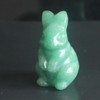 HLbshi Cute Hand Carved Gemstone Crystal Rabbit Bunny Figurine Animal