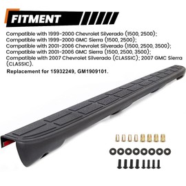 ECOTRIC Tailgate Spoiler Cap Cover Compatible with 1999-2007 Chevy Silverado GMC Sierra Replacement for 15932249 GM1909101 Molding Top Protector Textured Black