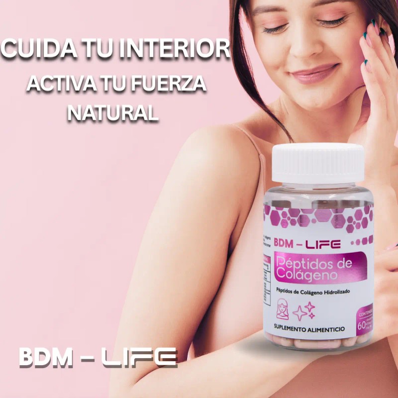 Colágeno Hidrolizado Sabor Bdm Lab 180 Cápsulas Libre Gluten
