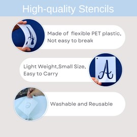 Letter Stencils, 3 Inch 42 Pack Reusable Number and Alphabet Stencils for Crafts, Small Letter Stencils for Painting on Wood