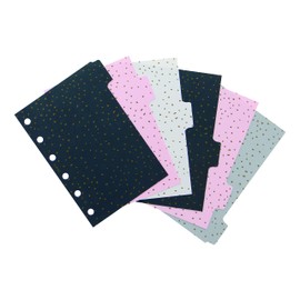 Filofax Organizer Accessory, Pocket Size, Confetti Collection, Dividers with Tabs, Set of Six (B132704)