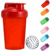 Protein Shaker Bottle with Stainless Steel Mixing Ball, BPA- and DEHP-free, Leakproof Flip On Lid- Protein & Supplement Shaker Bottle 400ml (Red)
