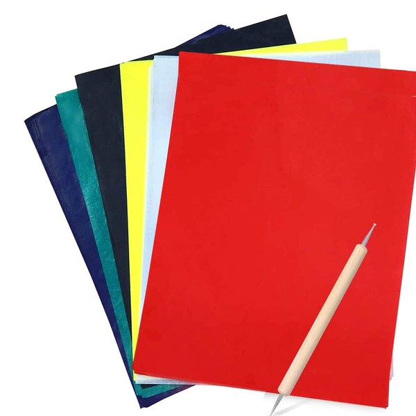 Yesallwas Carbon Paper Transfer Multicolor A4 50 Sheets Tracing Paper