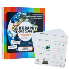 Flippo pad Topic Cards - Geography Trivia Quiz Game - 25 Cards - 200 Questions - Educational & Fun - Quiz Games for Families - Portable - Age 6+