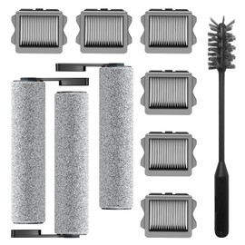 Floor One S5 Replacement Brush Rollers and HEPA Filters Compatible with Tineco Floor ONE S5/Floor One S5 Pro Cordless Wet Dry Vacuum Cleaner Inclue 6 Filters & 3 Brush Rollers