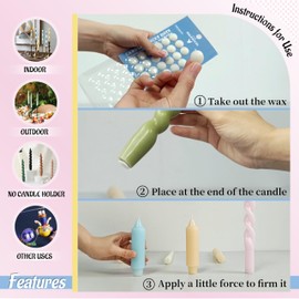 Candle Sticky Dots-Pink Candle Accessories-Wax Dots Candle Adapter-Candle Adhesive (Set of 24 Dots)