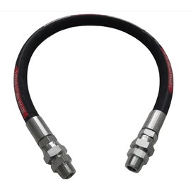 High-Pressure 1/2" Compressor Jumper Hose, 40" Length, 320°F High Temp, 700 PSI, 1/2" NPT Male Connectors, Free-Rotating Fittings, Durable Stainless Steel