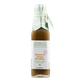 Patricia Quintana Sesame & Ginger Dressing - Flavorful Artisanal Salad Dressing and Marinade, Made with Virgin Avocado Oil. Perfect for salads, wraps, sandwiches, vegetables and more. (8 oz Bottle)