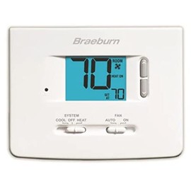 Braeburn 1020NC Thermostat, Non-Programmable, 1H/1C