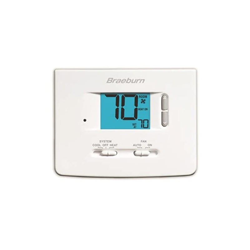 Braeburn 1020NC Thermostat, Non-Programmable, 1H/1C