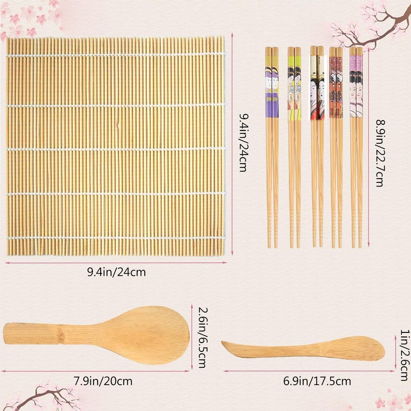 ZFYQ Sushi Set, 9 Pieces, Sushi Maker Contains 2 Rolling