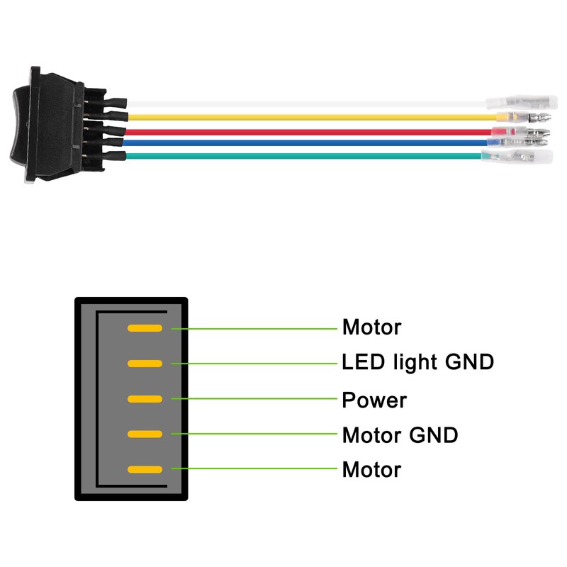XMSJSIY Universal 5-Pin Car Power Window Switch with Wire Car