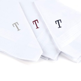 Monogrammed Handkerchiefs for Men - Soft Hankies for Men + Great Monogrammed Gifts - Intial T