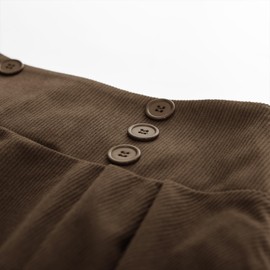 Belle Poque Women Brown Corduroy Skirt Casual A-Line Midi Skirt for Going Out Brown BP0859-03 M