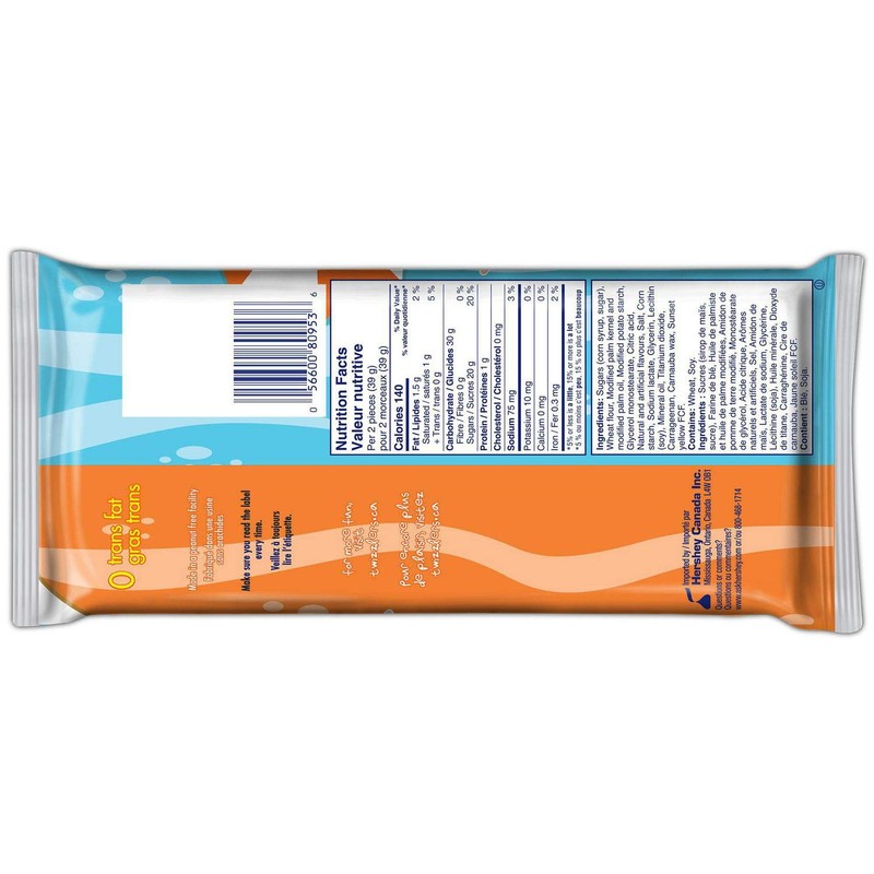 TWIZZLERS Orange Cream Pop Filled Twists Candy Licorice, 311g/11 oz,