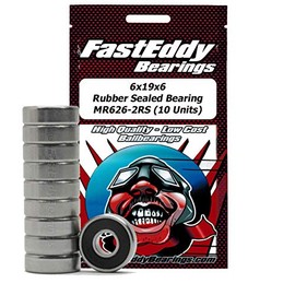 FastEddy Bearings 6x19x6 Rubber Sealed Bearing MR626-2RS (10 Units)