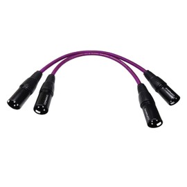 CDPMWVC XLR to XLR Cable (1 Feet 2-Pack) Noise-Canceling Balanced Audio Cable, 3-Pin Oxygen-Free Copper (OFC) Male to Male Mic Cord for DJ Mixer, Recording Studio, Podcast