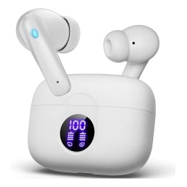 Audfonos inalmbricos bluetooth Occiam P91 In Ears Color Blanco - Doble Micrfono Cancelacin Ruido, 60H Total Playtime, 13mm Drivers HIFI, ANC 30dB,... 