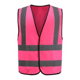 AYKRM High Visibility Safety Vest for Women and Men - Reflective Press Vest in Pink, Sizes up to 8XL - Ideal for Journalists and Nighttime Activities