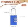 PATIKIL 3 Digit Combination Lock, (H:2.9", Blue), Aluminum Resettable Code