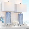 Touch Control Table Lamps with White Fabric Shade Set of