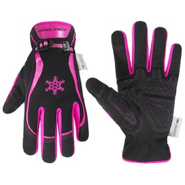 HLDD HANDLANDY Winter Work Gloves for Women, Insulated Thermal Working Gloves Touchscreen Warm Gardening Gloves (Hot Pink, Small)