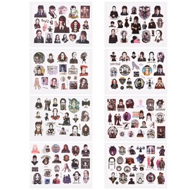 Wednesday Temporary Tattoos, 8 Sheets Cartoon Wednesday Movie Theme Birthday Party Supplies Favors Tattoos Stickers Party Decorations for Classroom School Prize Boys Girls Carnival