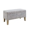 Linon Stone Upholstered Storage Stephanie Ottoman
