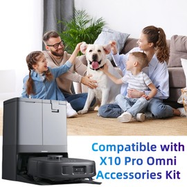 Bluearks 26 Pack Compatible with Eufy X10 Pro Omni Accessories Kit,2 Main Brush 6 Hepa Filters 6 Side Brushes 6 Mops 6 Vacuum Bags,X10 Pro Omni Replacement Parts Semi-Annual Replacement Kits