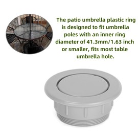 Ruimou 1 x Sonnenschirm-Lochring und Kappe (grau) für Outdoor, Terrasse, Strand, mit Loch für Tischplatte