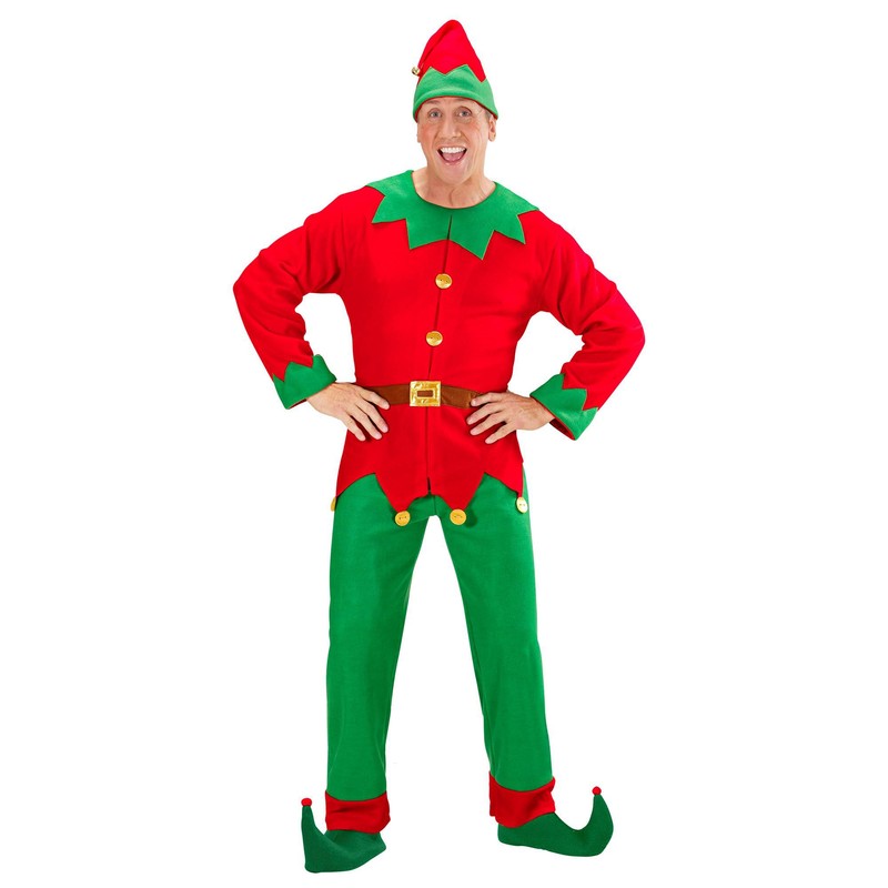 Mens Santas Little Helper Elf Man Costume Small UK 38/40"