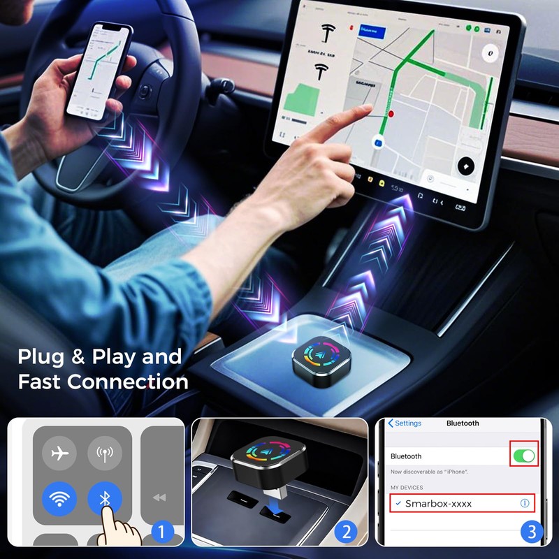 YOUKOYI Wireless CarPlay Car Adapter - Instant Cable to Wireless