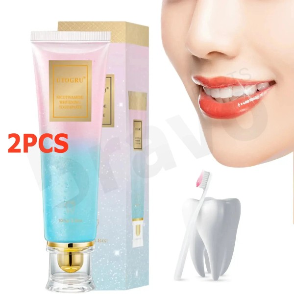Unbranded 2PC Niacinamide Whiten Toothpaste Natural Niacinamide Toothpaste Teeth Whitening