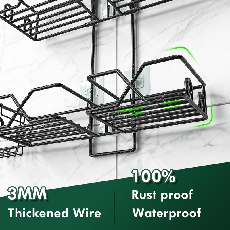 Sewulidon Stainless Steel Hanging Shower Caddy for Handheld Shower Heads,Adjustable