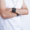 JJDreams 2 Piece Punk Rivet Bracelet Wide Leather Bracelet Unisex
