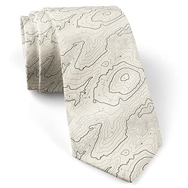 ( Topographic Map ) Fashion Novelty Necktie, Conversation Neckwear Ties Great for Party and Events