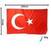 Smart-Planet Turkey Flag 150 x 90 cm with Brass Eyelets,