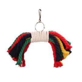 HAPPYTOY Bird Parrot Toys Play Fun Set for Cages, 7Pcs Colorful Chewing Hanging Swing Toy Bells, Wooden Spiral, Cotton Rope, Ladder Swing for Small Parrots, Macaws, Parakeets, Conures, Cockatiels, Lov