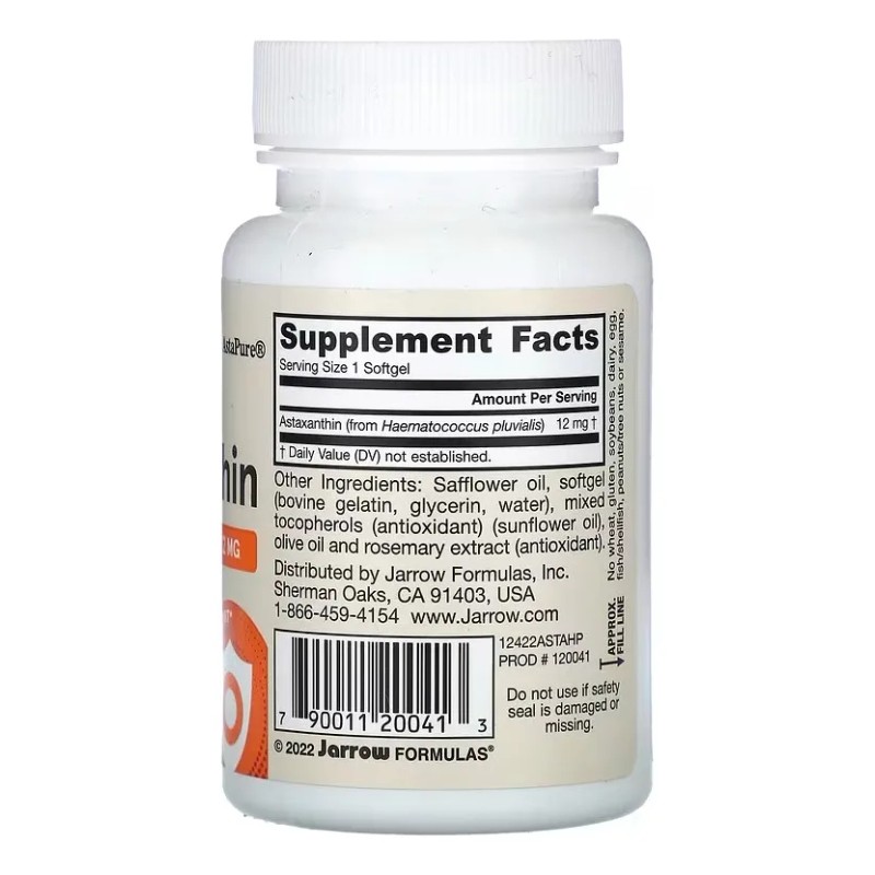 Astaxatina 12 Mg X 30 Softgels - Jarrow