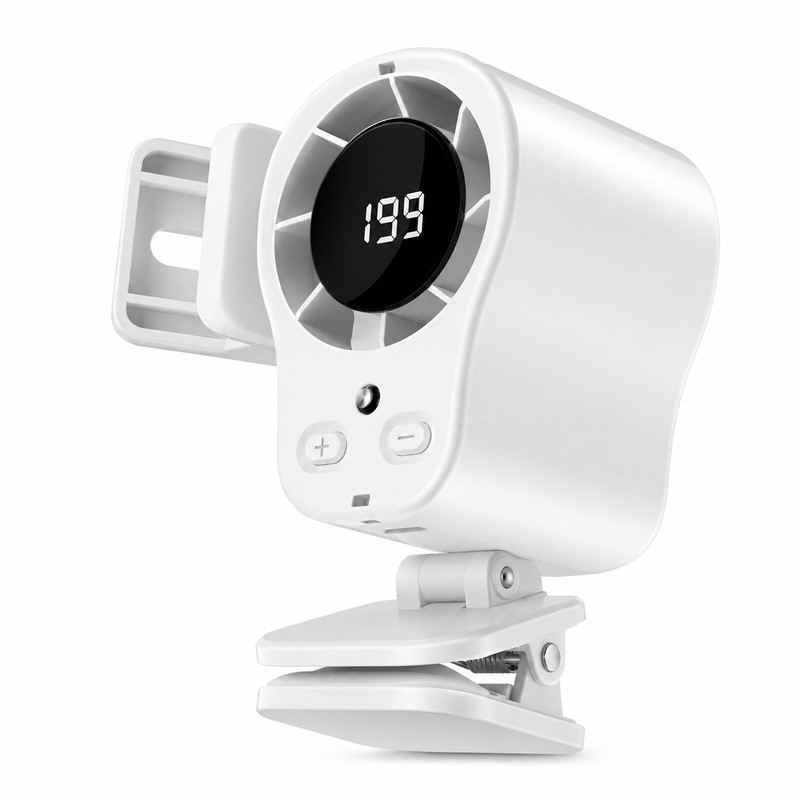 Rechargeable Clip-On Personal Fan for Cars – 199-Speed Airflow with