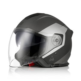 ORIGINE 3/4 Open Face Motorcycle Helmet with Double Visor for Scooters, DOT Approved