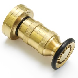 Fire Hose Nozzle 2" NPSH/NPT Fire Fighter Hose Nozzle 100 psi 75 gpm Brass Fire Equipment Spray Jet Fog,Heavy-Duty Industrial Brass Fire Equipment Water Hose Nozzle