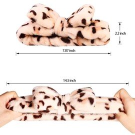 8 Pack Spa Headband, Coral Fleece Makeup Headband Cosmetic Headband for Washing Face, Bow Headbands for Shower Terry Cloth Headbands for Women Facial Hair Band (Pattern B)