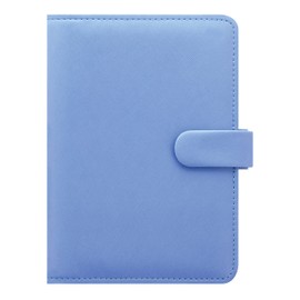 Filofax Saffiano Organizer, Personal Compact Size, Vista Blue - Cross-Grain, Leather-Look, Six Rings, Week-to-View Calendar Diary, Multilingual, 2023 (C022590-23)