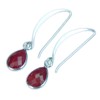 Myhealingworld Natural Briolite Cut Colour Enhanced Ruby Pear Shape Designer