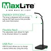 MaxLite Desk LAMP LED 4W Slim 3000K, USB Port, Black