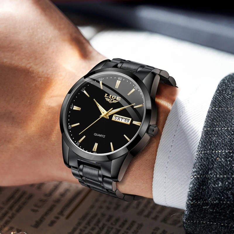 Relojes De Pulsera Hombre Relojes Cuarzo Acero Calendario