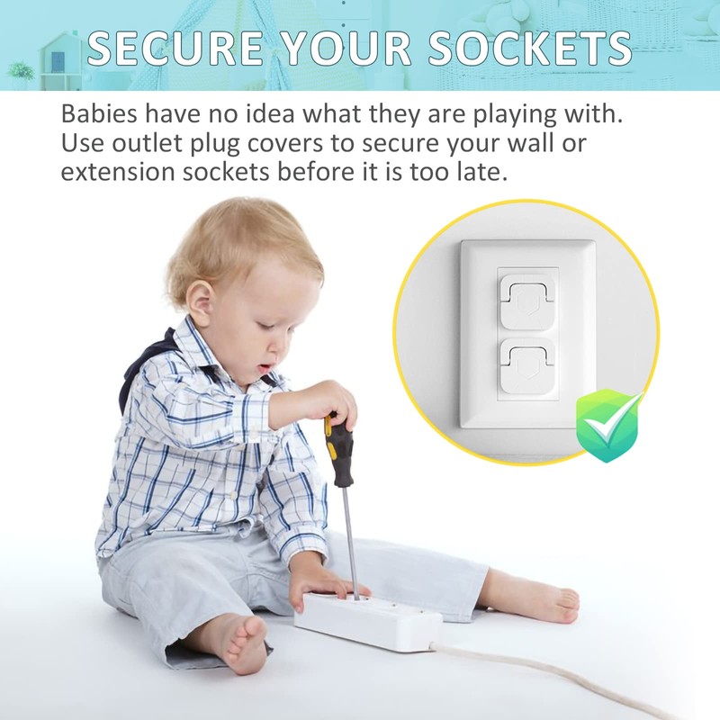 4our Kiddies Baby-Proof Outlet Covers (60 Pack) - Child Safety